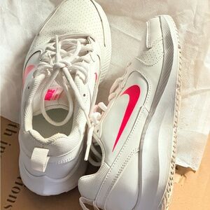 Nike Women's White and Hot Pink Sneakers